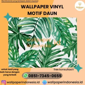 wallpaper vinyl motif daun