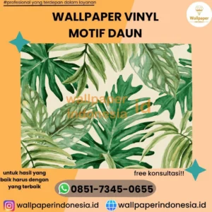 wallpaper vinyl motif daun