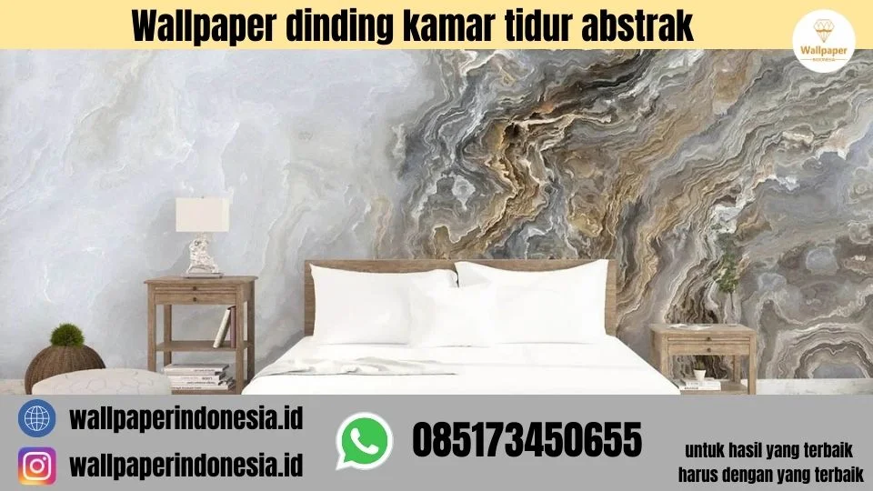Wallpaper dinding kamar tidur abstrak
