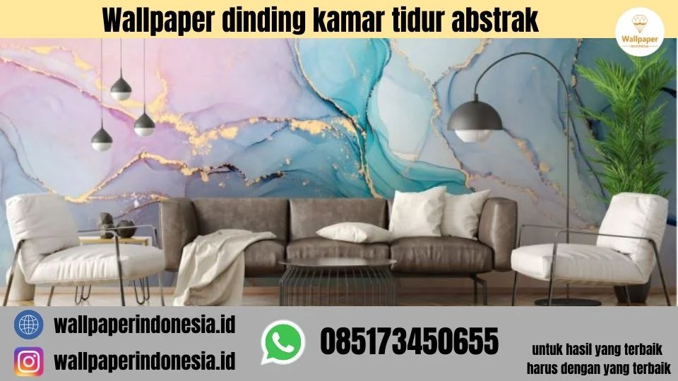 Wallpaper dinding kamar tidur abstrak