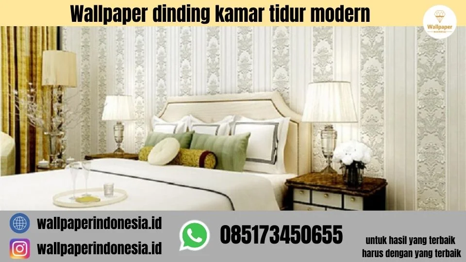 Wallpaper dinding kamar tidur modern