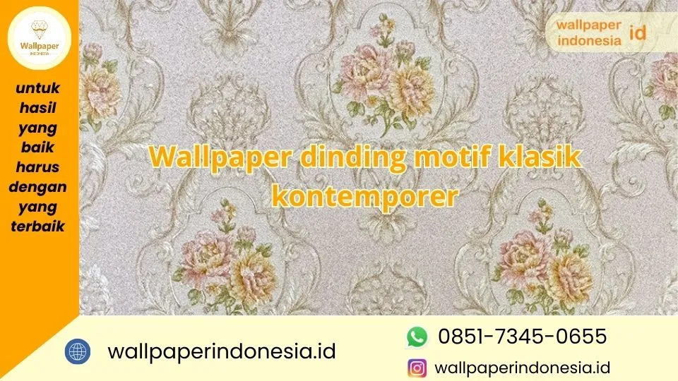 Wallpaper dinding motif klasik kontemporer