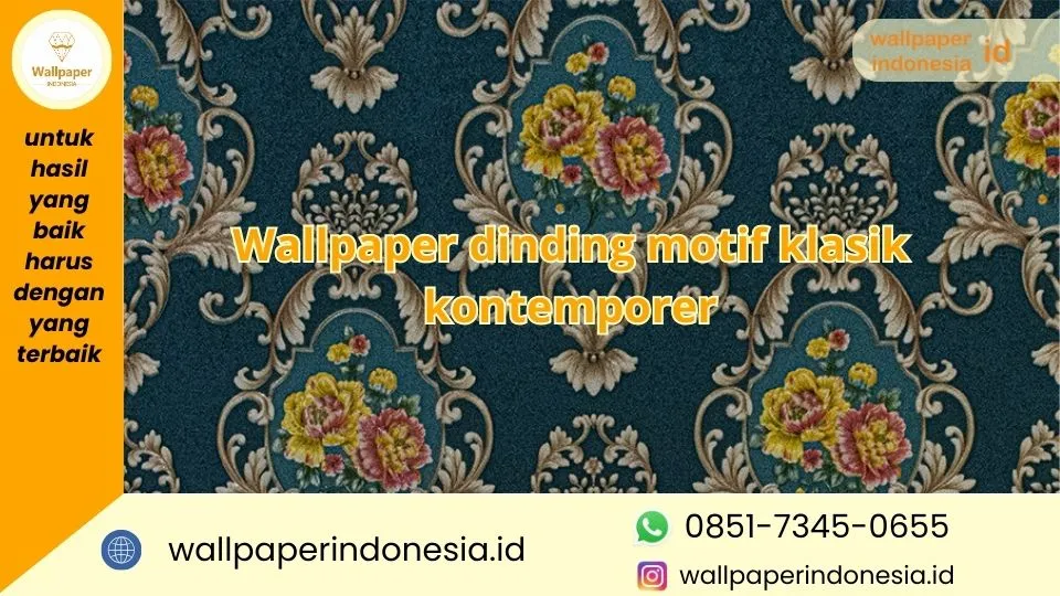 Wallpaper dinding motif klasik kontemporer