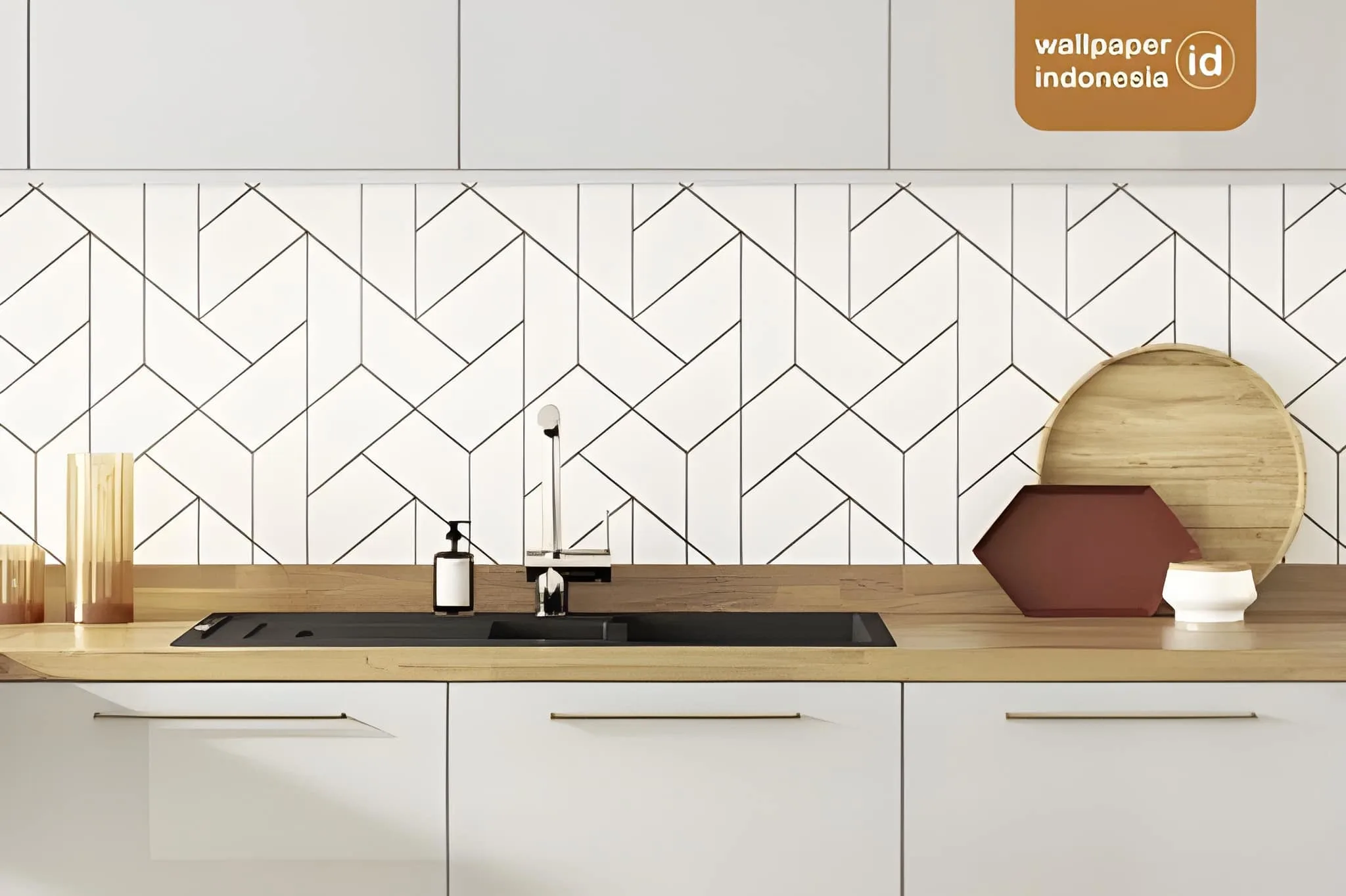 pemasangan wallpaper dinding dapur