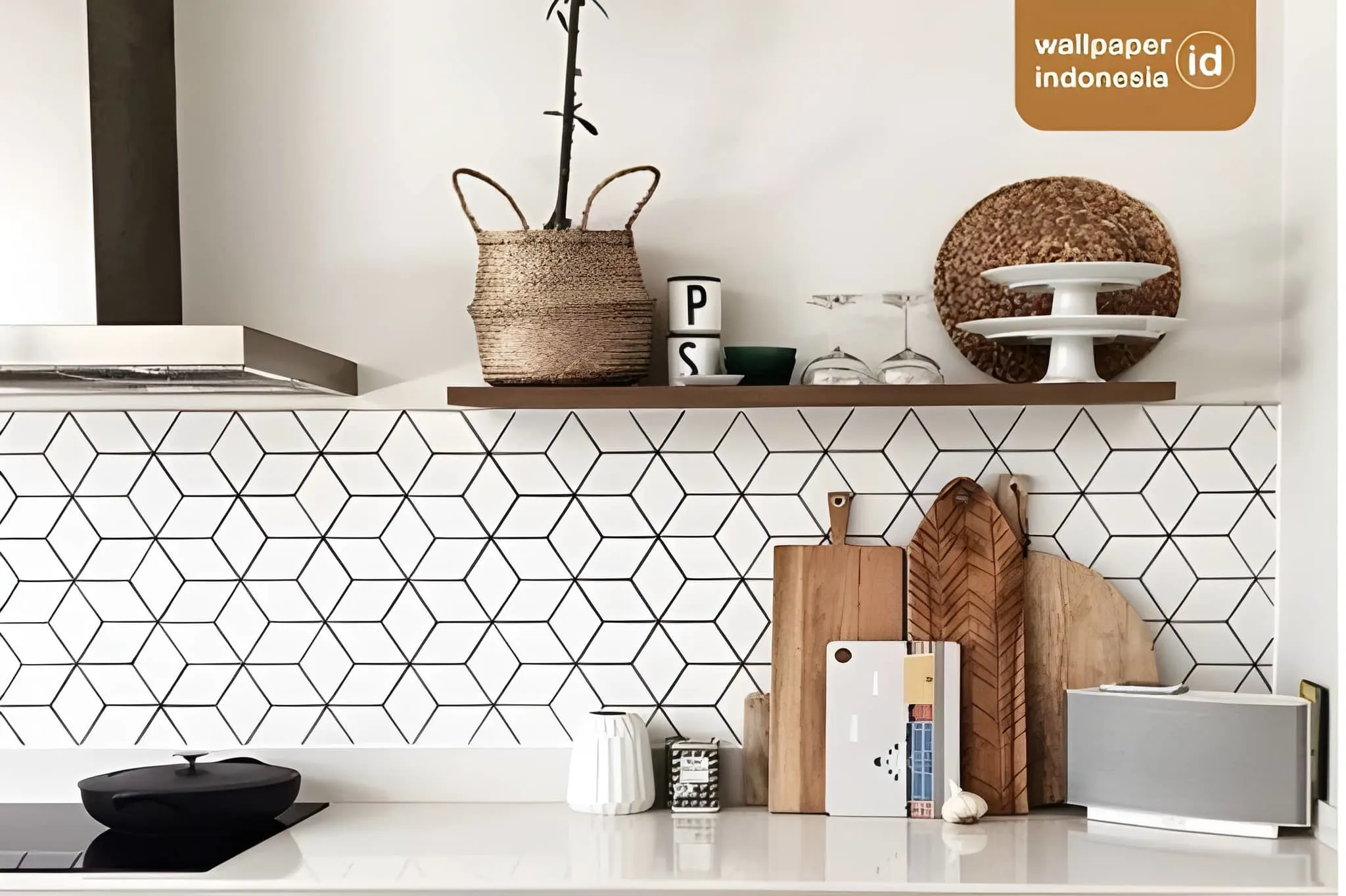 pemasangan wallpaper dinding dapur