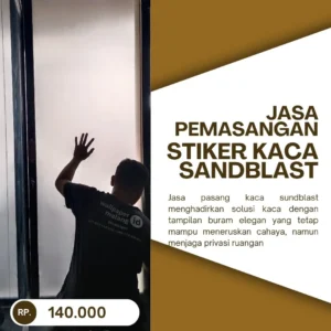 Jasa Pasang Stiker Kaca Sundblast Polos