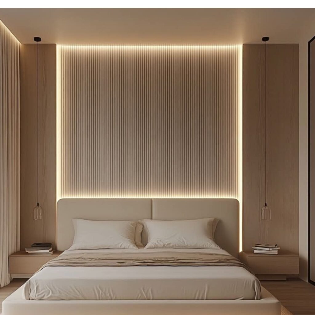 Backdrop kamar tidur minimalis dua