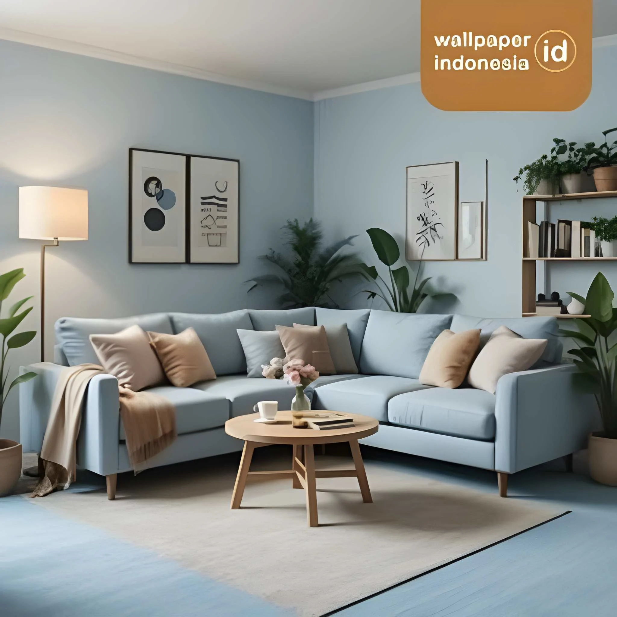 Ide wallpaper pastel ruang tamu