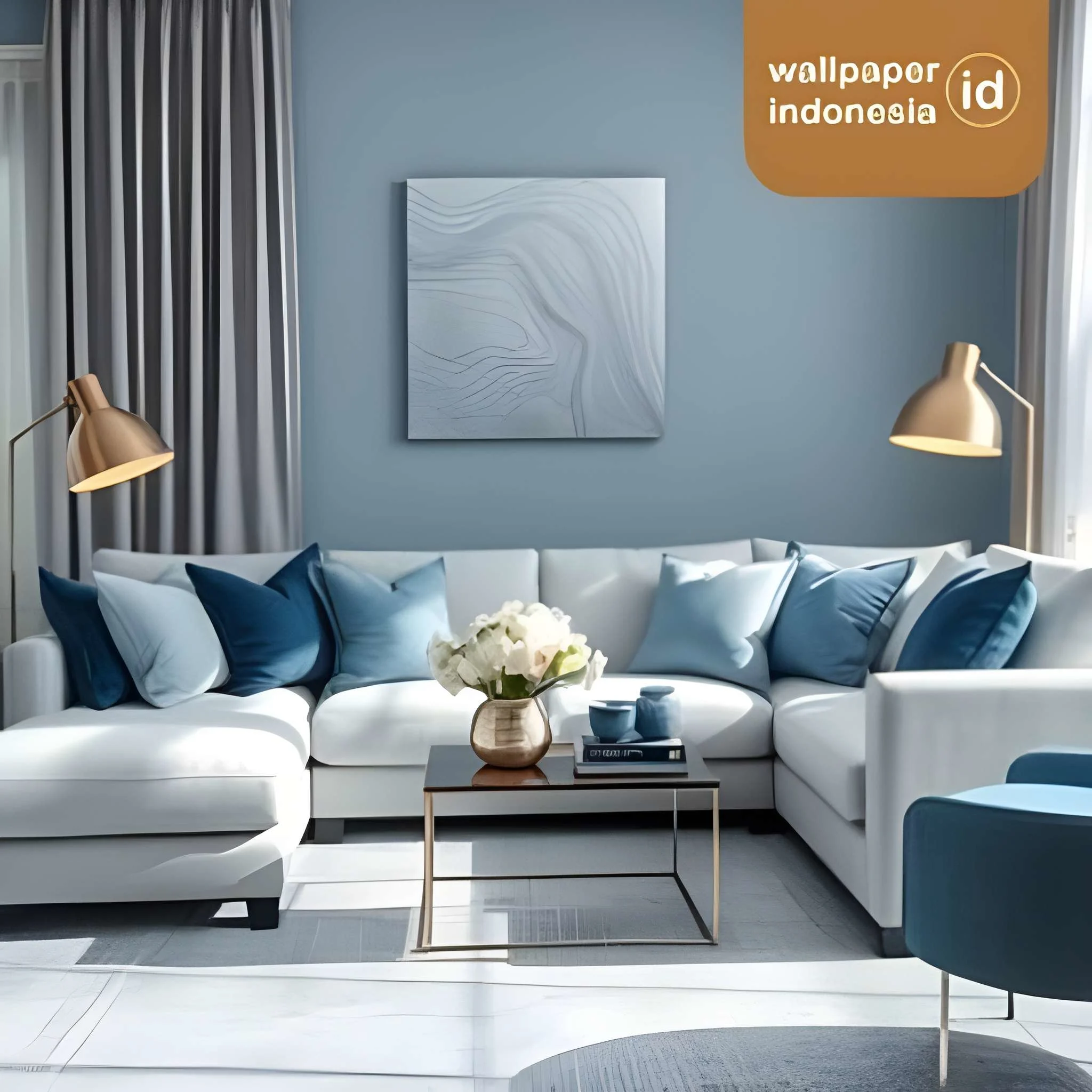Ide wallpaper pastel ruang tamu