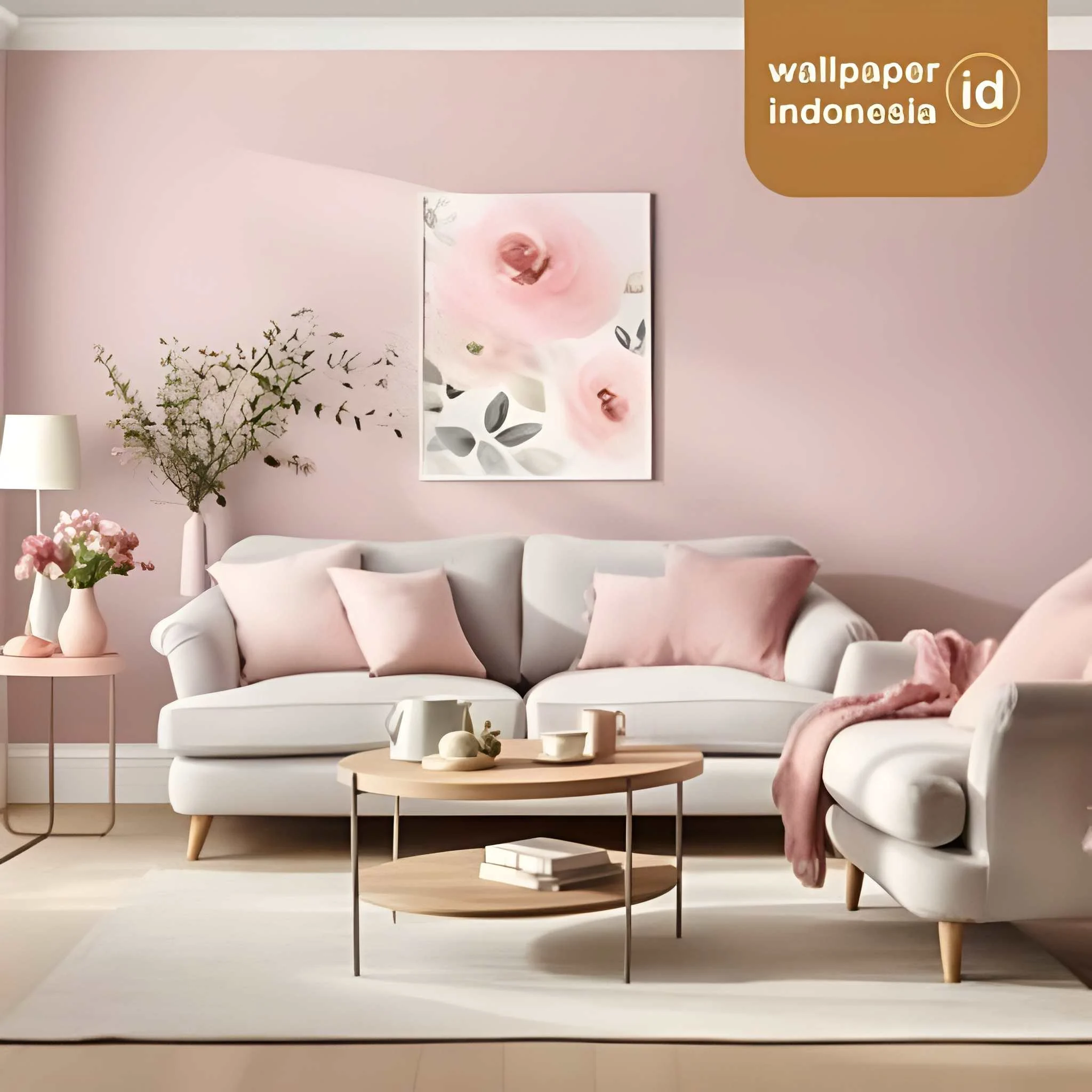 Ide wallpaper pastel ruang tamu
