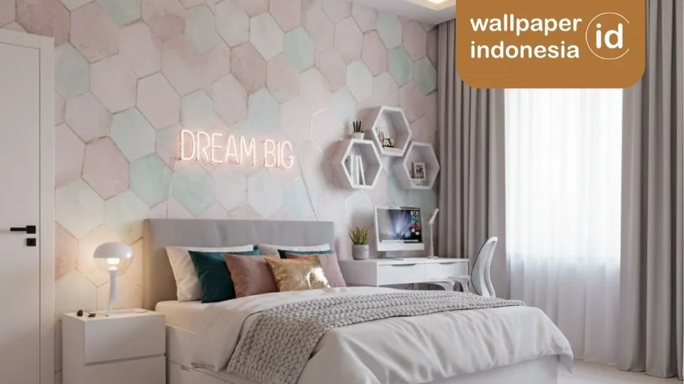 motif wallpaper vinyl kamar remaja