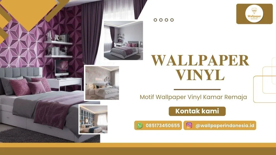 motif wallpaper vinyl kamar remaja