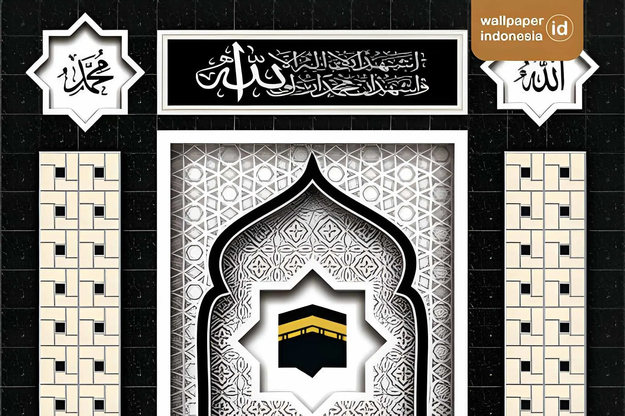 Wallpaper custom mihrab ruang ibadah
