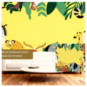 Motif Different wild species animal
