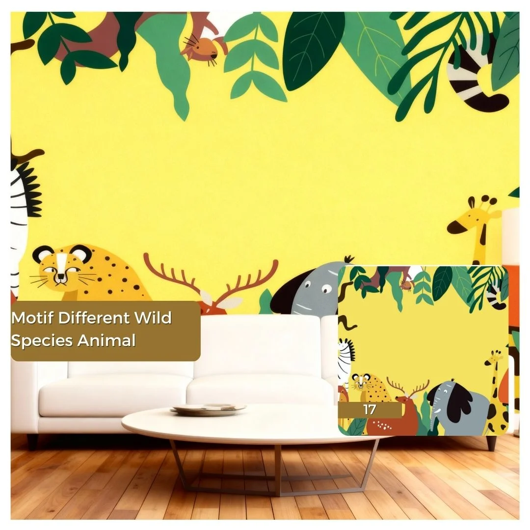 Motif Different wild species animal