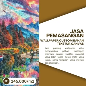 jasa pasang wallpaper custom tekstur canvas