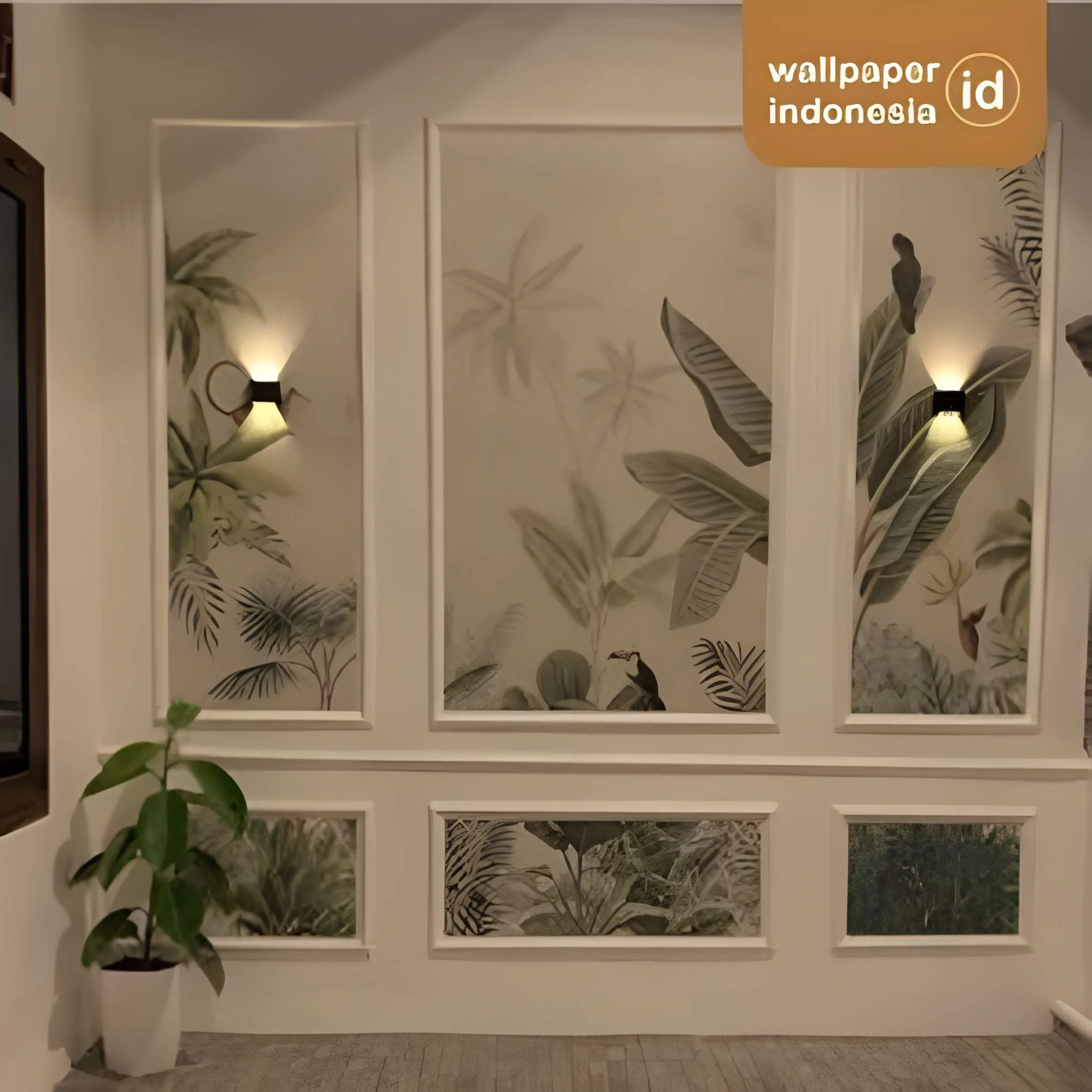 Kombinasi Wallpaper dan Wallmoulding Minimalis